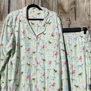 BedHead Mint Dog Print Pajamas Size XL